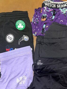 Women's Shorts & Activewear Loungewear Pants Lot Aeropostale Reebok Fila Black